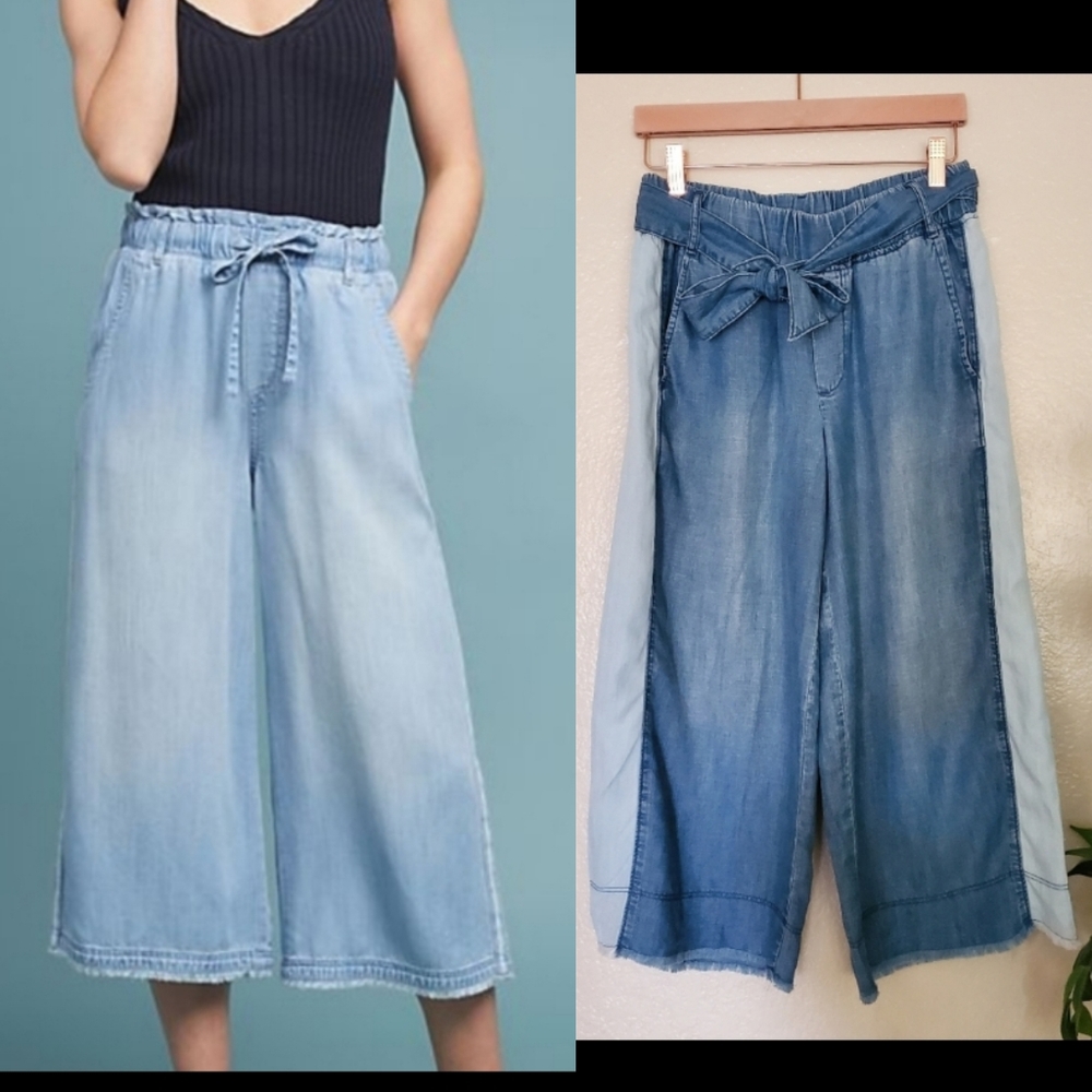 Anthro Samoa Tencel Wide Leg Pants